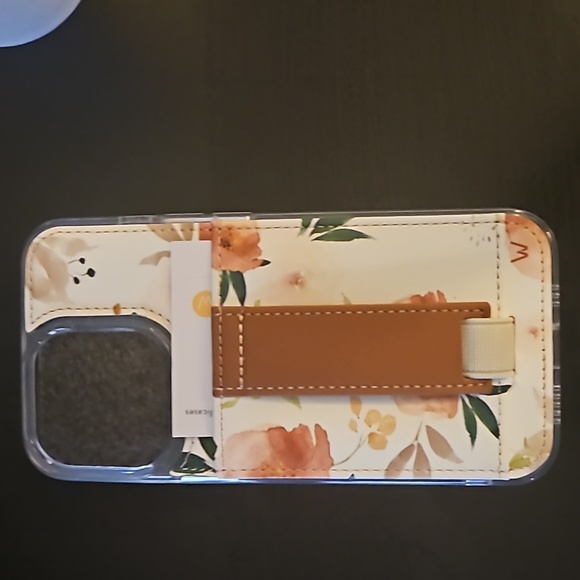 IPhone  13 Pro Leather Floral Card Holder Case - Picture 2 of 5